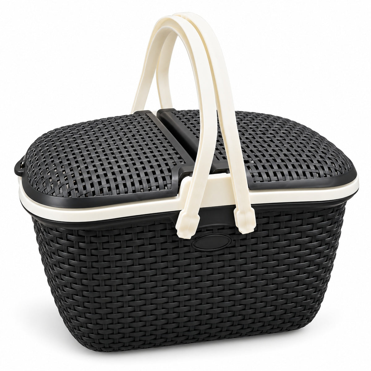 Canasta de picnic multiuso con doble tapa · 46 cm