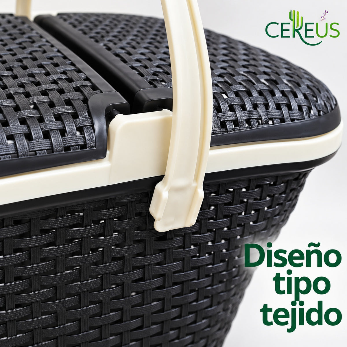 Canasta de picnic multiuso con doble tapa · 46 cm