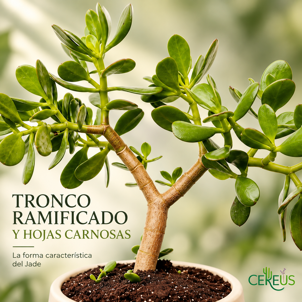 Árbol de Jade con Macetero y Plato 45 a 55 cm