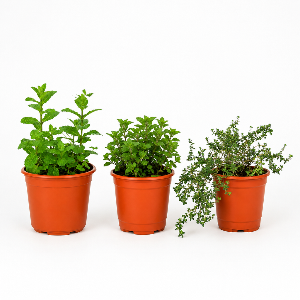 Set Cocina Plantas Aromáticas con Macetero – Menta, Orégano y Tomillo