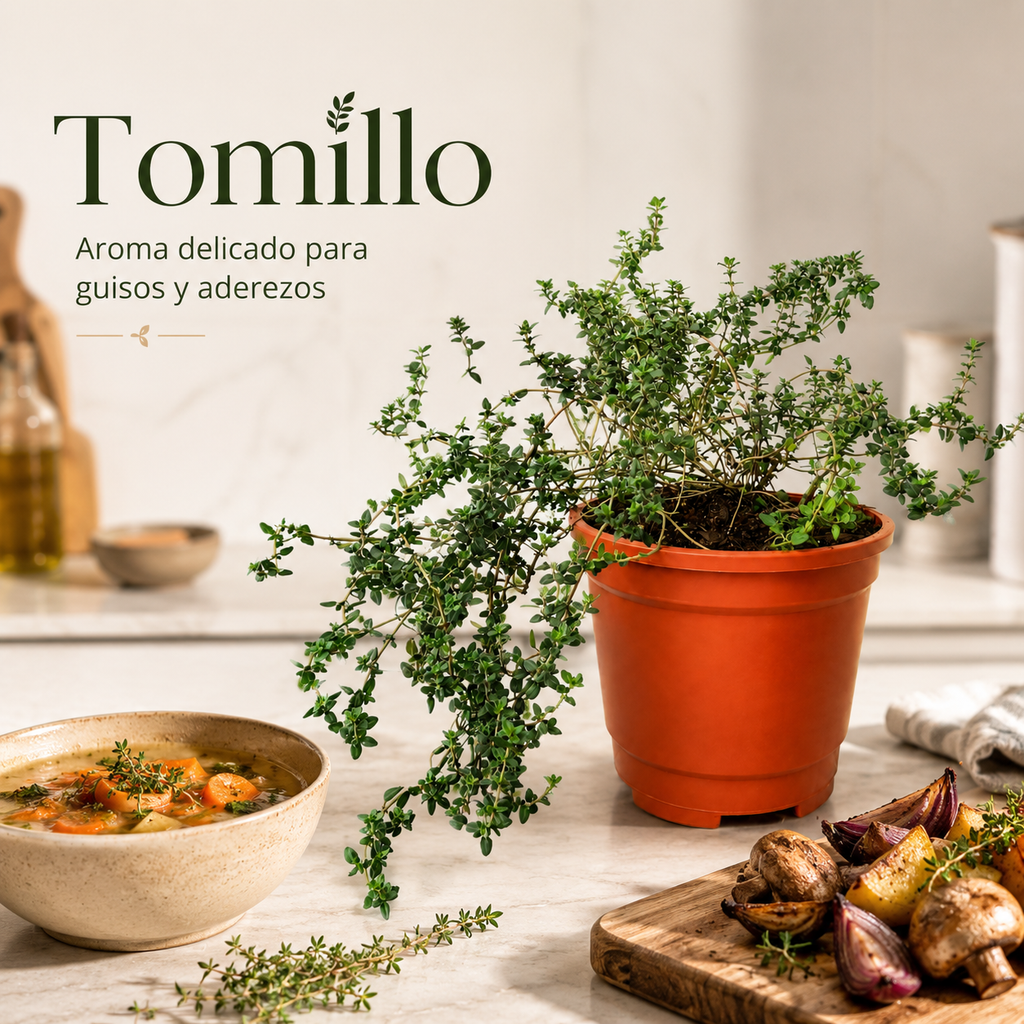 Set Premium de Cocina – Orégano, Romero y Tomillo con Maceteros