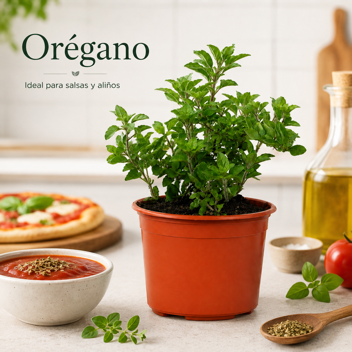 Set Premium de Cocina – Orégano, Romero y Tomillo con Maceteros