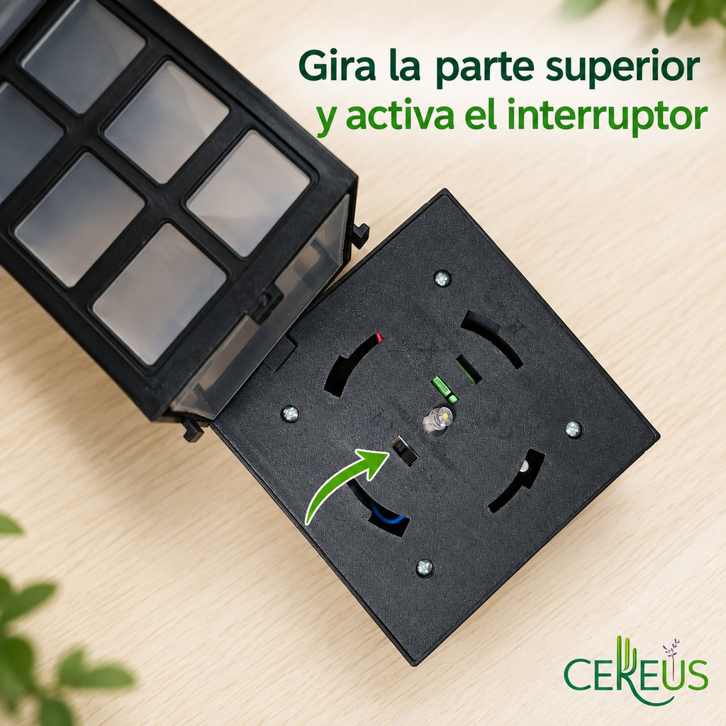 Pack de 2 faroles solares de jardín con luz tenue