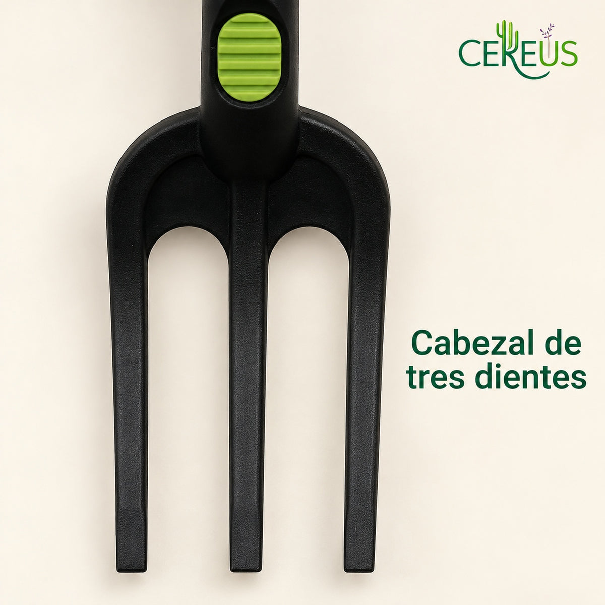 Horquilla de jardín de 3 dientes para plantas y maceteros