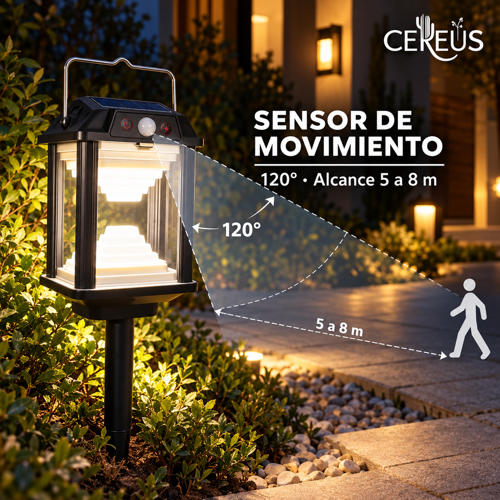 Lámpara Solar 2 en 1 para Jardín y Pared con Sensor