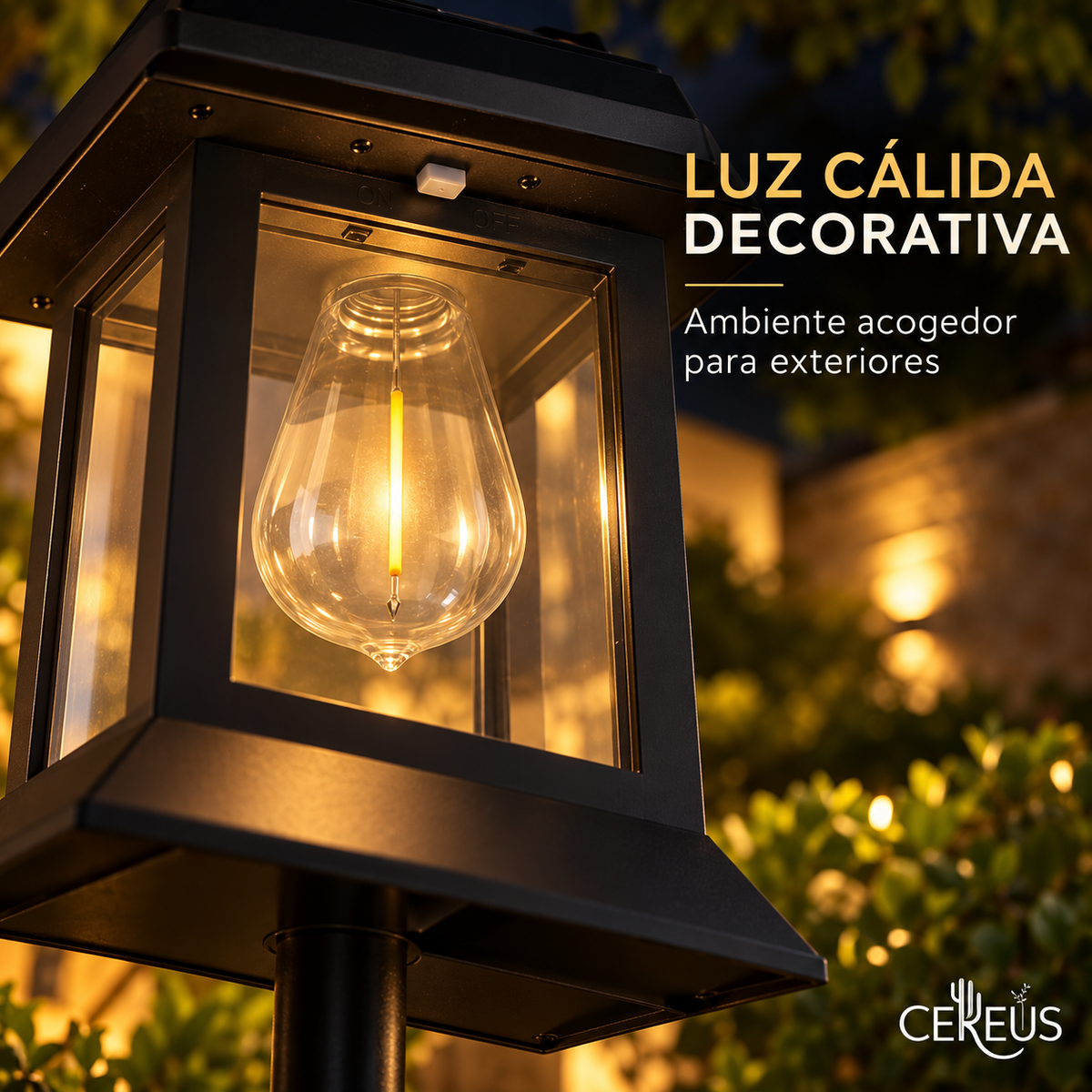 Estaca Solar LED para Jardín Luz Cálida 54 cm