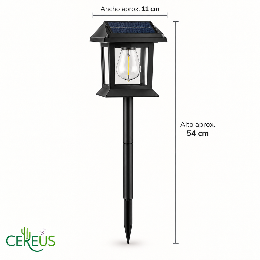 Estaca Solar LED para Jardín Luz Cálida 54 cm