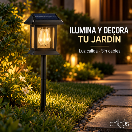 Estaca Solar LED para Jardín Luz Cálida 54 cm