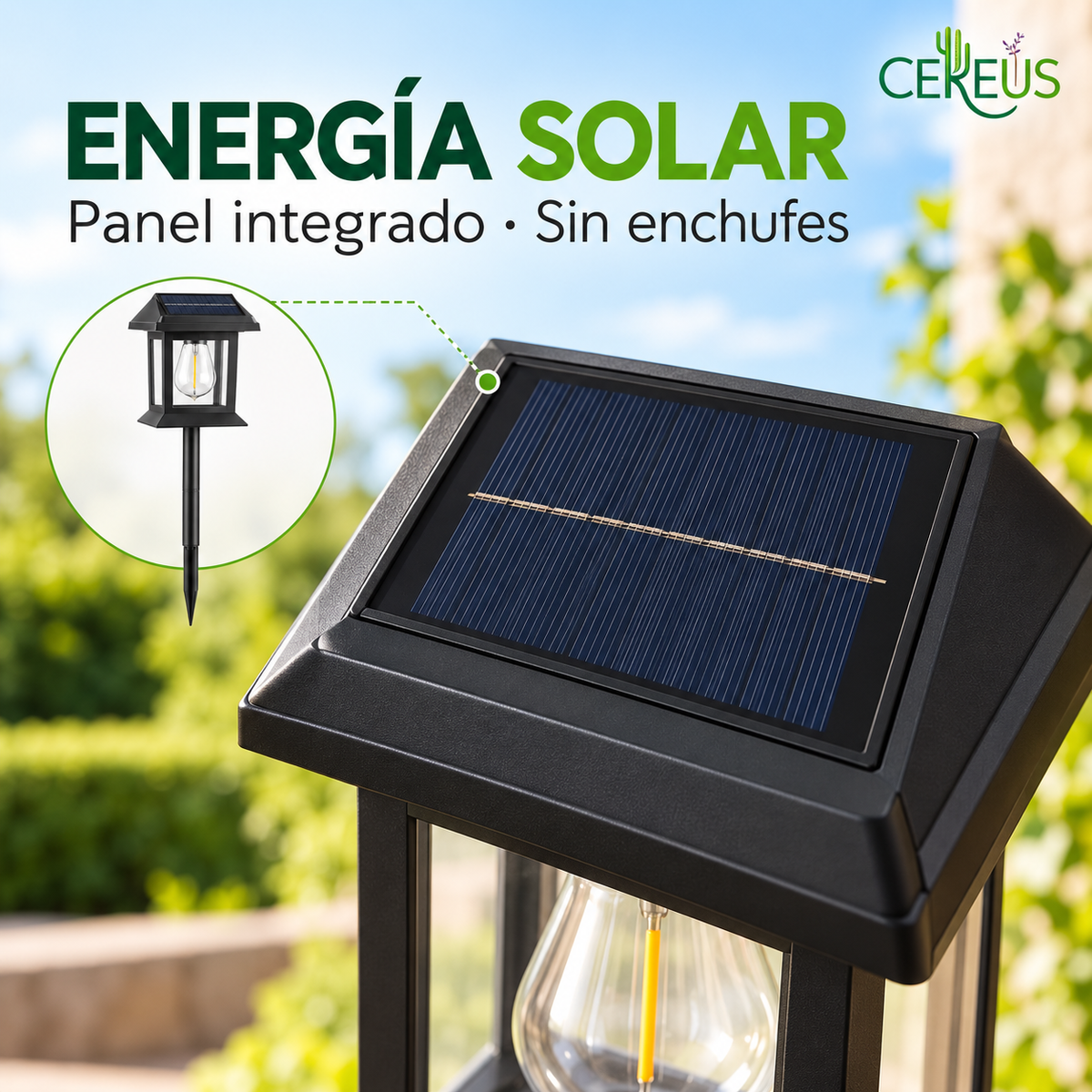 Estaca Solar LED para Jardín Luz Cálida 54 cm