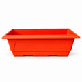 Jardinera rectangular rojo anaranjado · 45 cm
