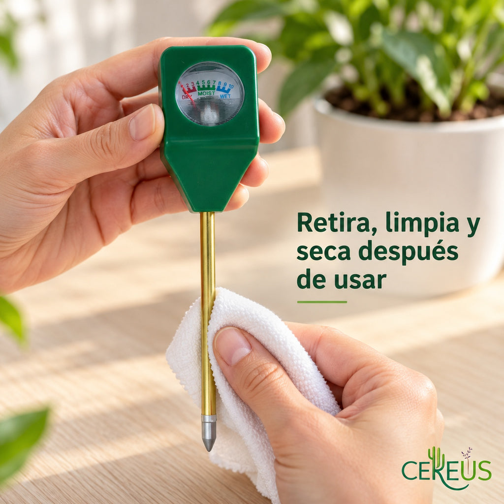 Medidor de humedad para plantas y maceteros con aguja