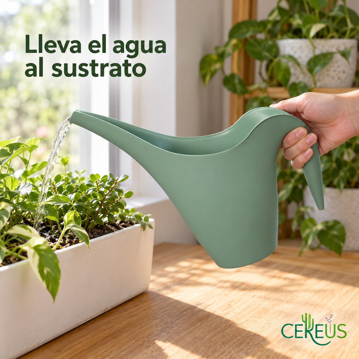 Regadera para plantas de 2 litros en colores suave