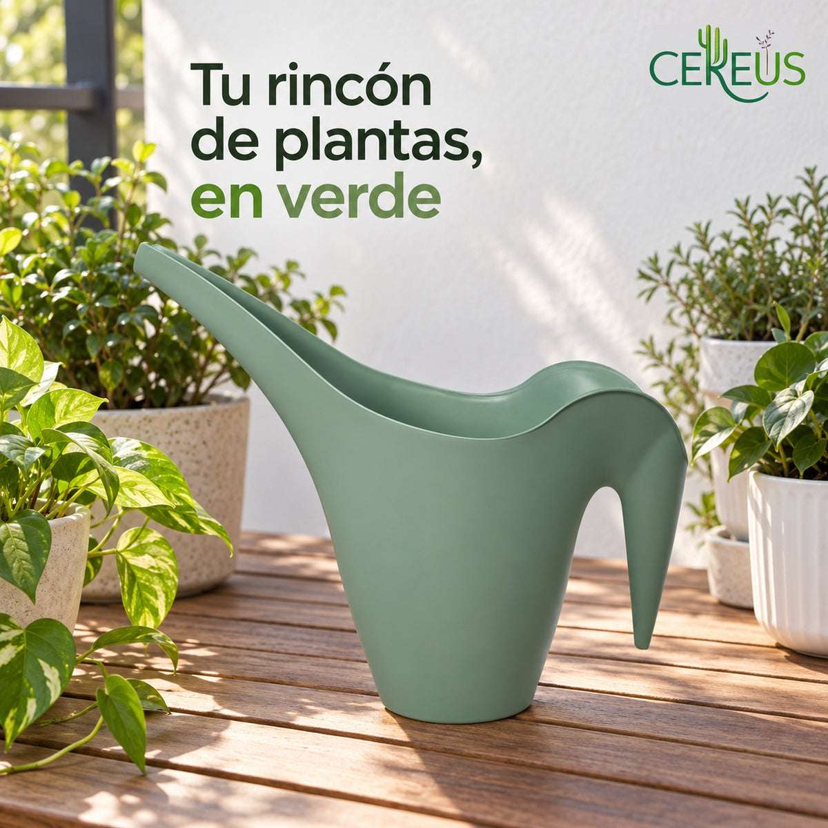Regadera para plantas de 2 litros en colores suave